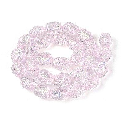 Handmade Foil Glass Beads Strands FOIL-N033-02G-1