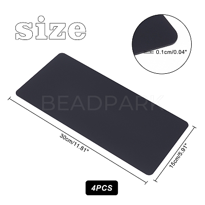 4Pcs Rectangle Acrylic Sheet OACR-PH0001-80D-1