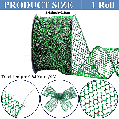9M Sparkle Polyester Mesh Ribbon with Paillettes OCOR-WH20012-15H-1
