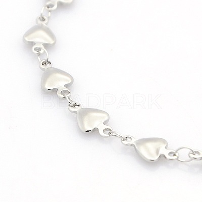 Tarnish Resistant Casual Style 304 Stainless Steel Heart Link Chain Bracelets LS-STAS-O036-05P-1