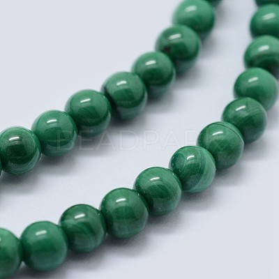 Natural Malachite Beads Strands G-F571-27AB1-10mm-01-1