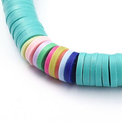 Handmade Polymer Clay Heishi Beads Stretch Bracelets BJEW-JB05087-04-1