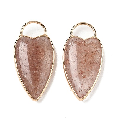 Natural Strawberry Quartz Pendants G-I393-01G-07-1
