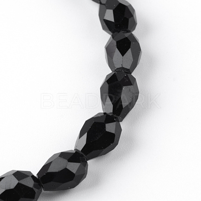 Transparent Glass Bead Strands GLAA-R024-6x8mm-12-1
