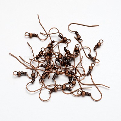 Earring Jewelry Findings Red Copper Iron Earring Hooks X-E135-NFR-1