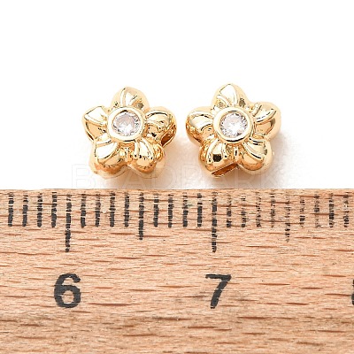 Brass Pave Cubic Zirconia Spacer Beads KK-F942-26G-02-1