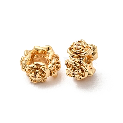 Brass Micro Pave Cubic Zirconia Beads KK-F916-11G-1