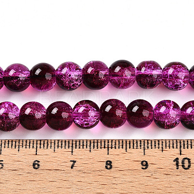 Transparent Crackle Glass Bead Strands GLAA-T025-8mm-02F-1