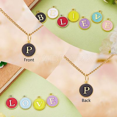 120Pcs 12 Colors Golden Plated Alloy Charms ENAM-SZ0001-64P-1