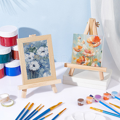Foldable Wood Triangle Easel WOOD-WH0034-52B-1
