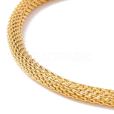 PVD Vacuum Plating Enamel Evil Eye Charm Slider Bracelet with Round Mesh Chain for Women BJEW-C013-04G-1