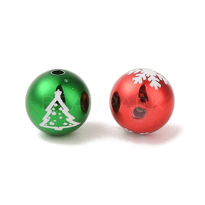 10Pcs UV Plating Colours Acrylic Beads OACR-S146-01I-1