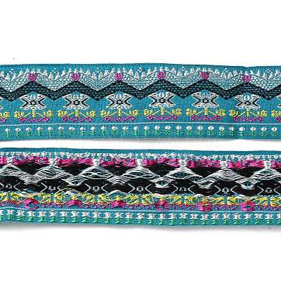 10M Ethnic Style Embroidery Polyester Ribbons OCOR-XCP0002-17-1