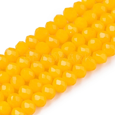 Opaque Solid Color Imitation Jade Glass Beads Strands EGLA-A044-P4mm-D29-1