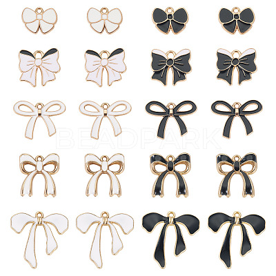 40Pcs 10 Styles Alloy Enamel Pendants ENAM-TA0009-03-1
