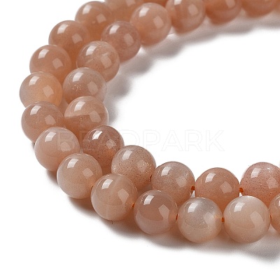 Round Natural Sunstone Beads Strands G-F222-33-8mm-1-1