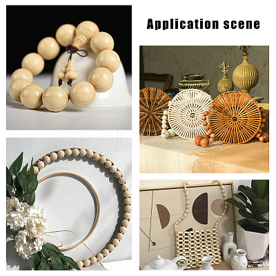Natural Unfinished Wood Round Beads WOOD-PH0008-91-25mm-1