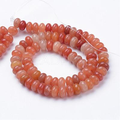 Natural Red Aventurine Bead Strands G-R408-5x8-18-1