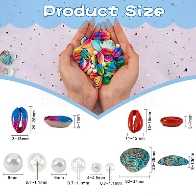 Spray Paint Cowrie Shell Beads DIY-SZ0007-38-1