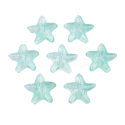 Transparent Spray Painted Glass Beads X-GLAA-N035-027-C01-1