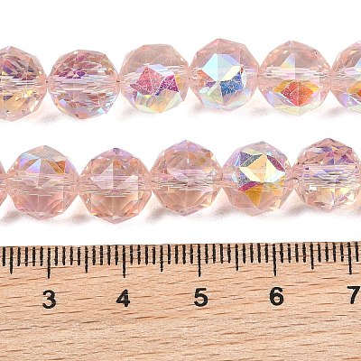 Transparent Electroplate Glass Beads Strands EGLA-N002-34C-B07-1