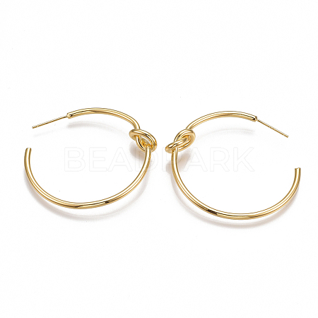 Brass Stud Earrings X-KK-T038-240G-1