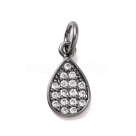 Brass Micro Pave Cubic Zirconia Pendants KK-I614-064B-1