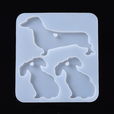 Dog Pendant Silicone Molds X-DIY-I026-12-1
