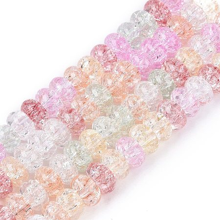 Crackle Transparent Glass Beads Strands GLAA-N069-02A-M-1