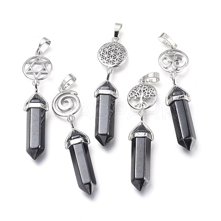 Synthetic Non-magnetic Hematite Pointed Big Pendants G-D0021-01P-14-1