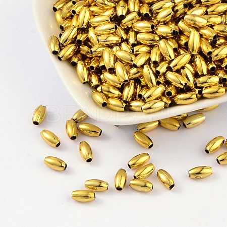 Plating Plastic Acrylic Rice Beads PACR-L004-03G-1
