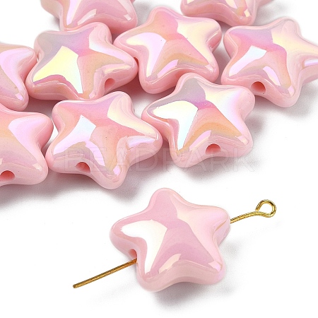 10Pcs UV Plating Plastic Beads SACR-YW0001-86C-1