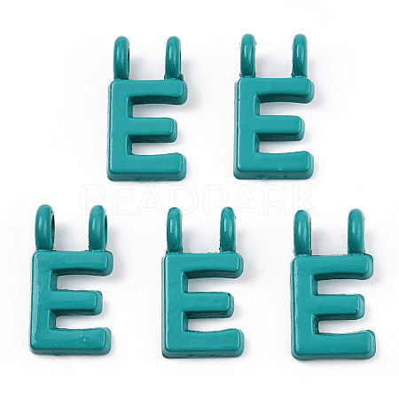Rack Plating Spray Painted Alloy 2-Loop Link Pendants PALLOY-N176-01E-1