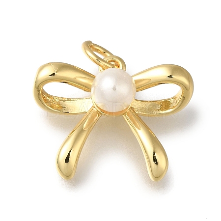 Rack Plating Brass with ABS Plastic Pearl Charms X-KK-G500-13G-1