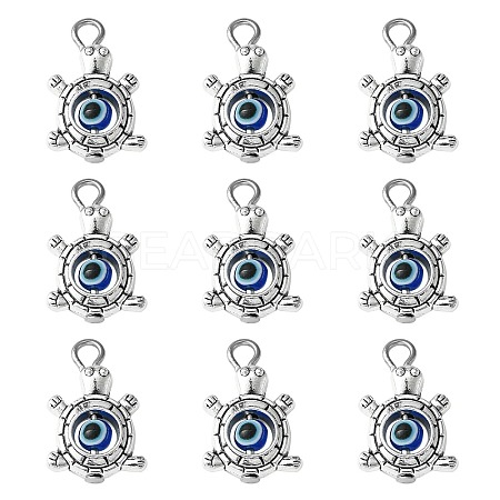 30Pcs Tibetan Style Alloy & Evil Eye Resin Pendants PALLOY-CJ0002-78-1