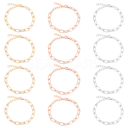 Alloy Paperclip Chain Bracelets BJEW-NB0001-02-RS-1