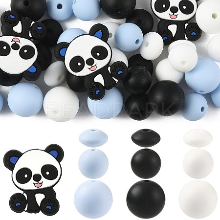 40Pcs 10 Styles Silicone Beads SIL-FS0001-27A-1