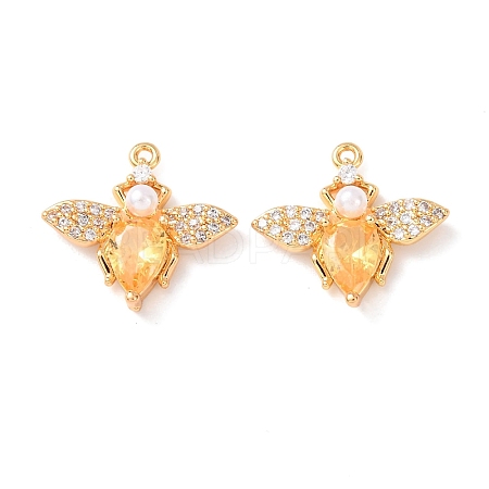 Brass Micro Pave Cubic Zirconia Pendants KK-A284-14G-02-1