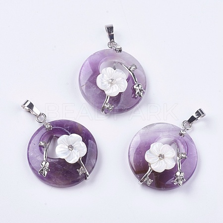 Natural Amethyst Pendants X-G-F546-A03-1