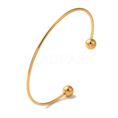 Ion Plating(IP) 304 Stainless Steel Open Cuff Torque Bangles for Women BJEW-Z071-01G-1