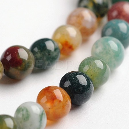 Round Natural Indian Agate Gemstone Bead Strands G-J333-07-4mm-1