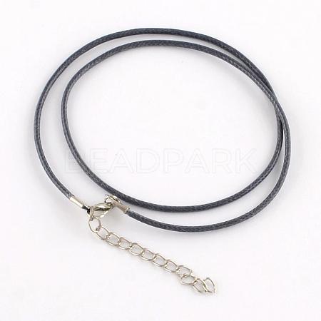 Waxed Cotton Cord Necklace Making MAK-S032-2mm-114-1