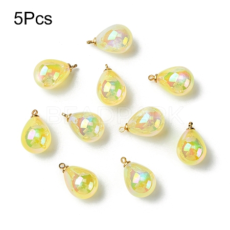 5Pcs UV Plating Acrylic Pendants FIND-YW0007-41A-1