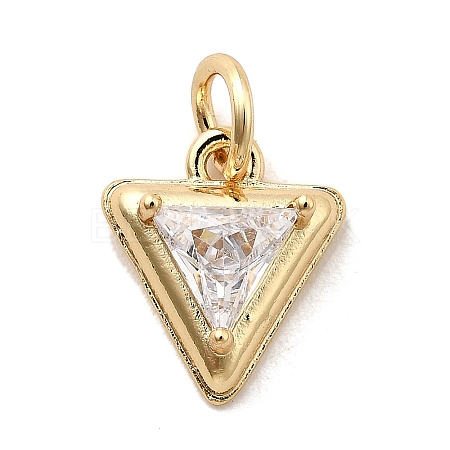 Brass Micro Pave Cubic Zirconia Pendants KK-H089-10A-G-1