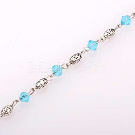 Handmade Bicone Glass Beads Chains for Necklaces Bracelets Making AJEW-JB00062-02-1