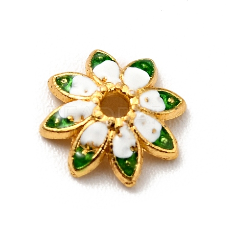 Multi-Petal Alloy Enamel Bead Caps FIND-G029-02G-02-1