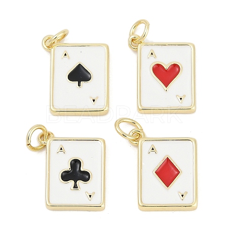 Brass Enamel Charms KK-G522-44G-1