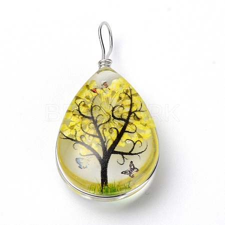 Transparent Glass Pendants GLAA-SZC0001-01B-1