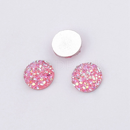 Druzy Resin Cabochons RESI-WH0026-03A-01-1