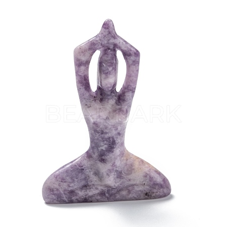 Natural Lilac Jade Yoga Goddess Decorations DJEW-F013-02B-1